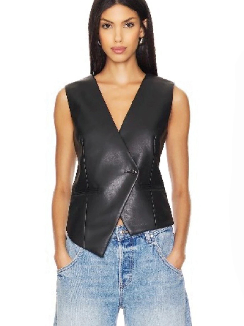 Pistola Arabella Faux Leather Vest Black Large